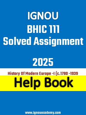 IGNOU BHIC 111 Solved Assignment 2025